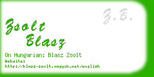 zsolt blasz business card